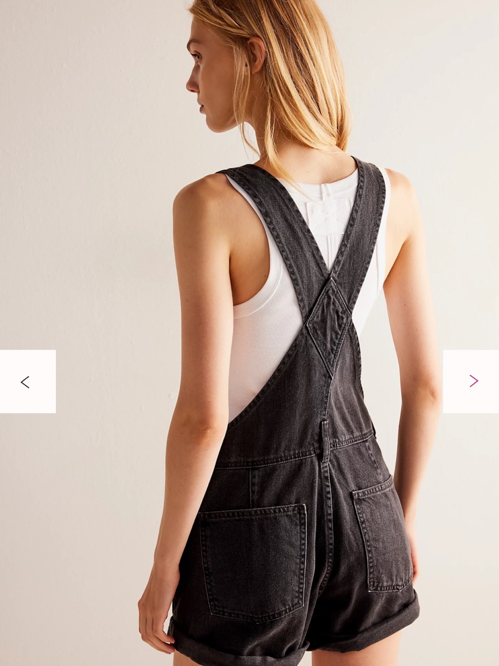 Free People We The Free Ziggy Shortalls Black Denim Overalls M - Picture 2 of 7